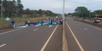 Corte parcial de ruta por manifestación docente en Candelaria