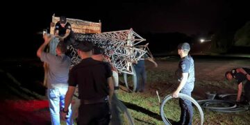 La Policía recuperó una torre de transmisión de 48 metros robada a un canal de televisión en Apóstoles