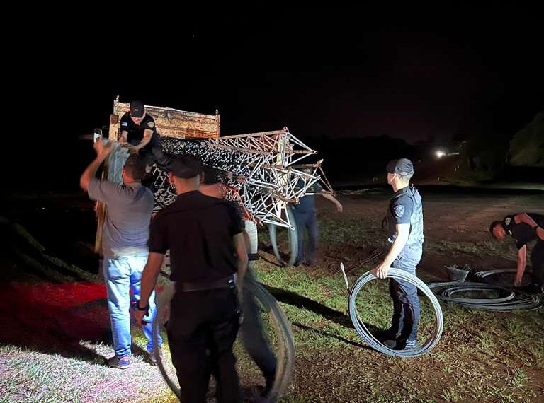 La Policía recuperó una torre de transmisión de 48 metros robada a un canal de televisión en Apóstoles
