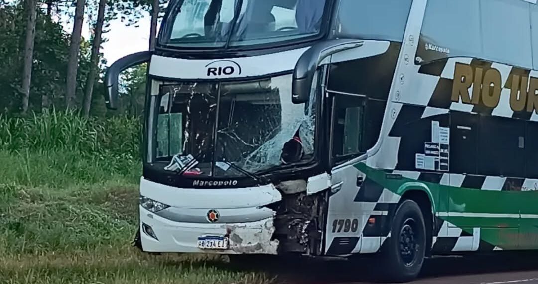 Choque entre un colectivo y una moto dejó dos víctimas fatales sobre la Ruta 12