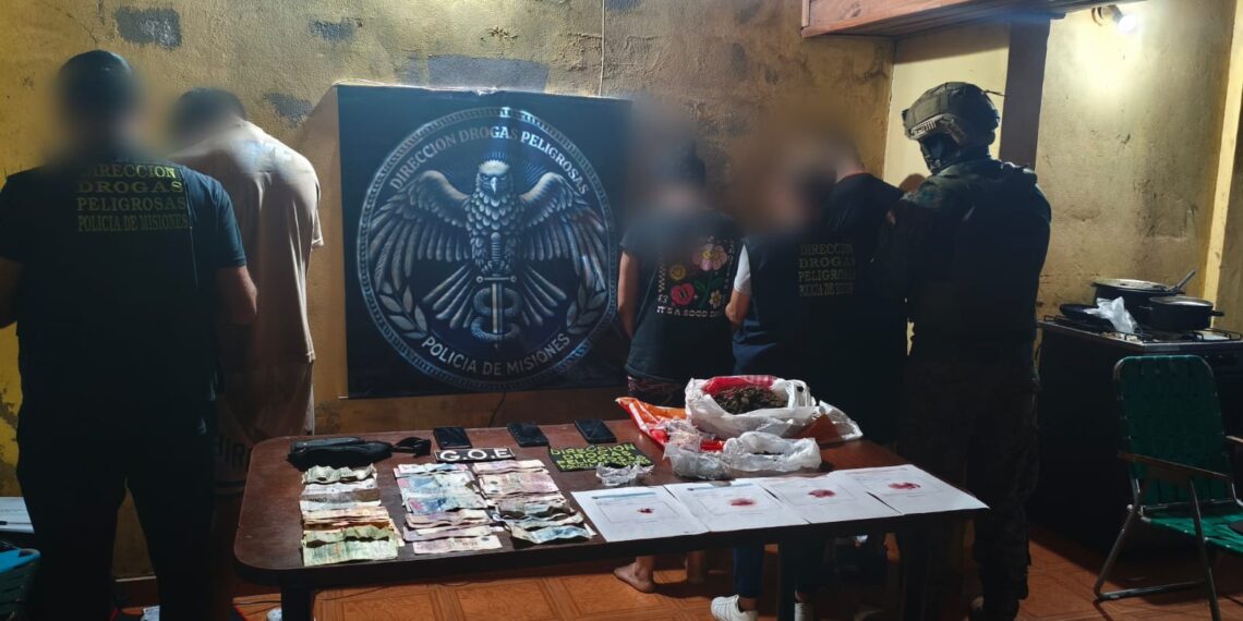 Posadas: detienen a cuatro narcos que operaban desde una vivienda familiar en el barrio San Lorenzo