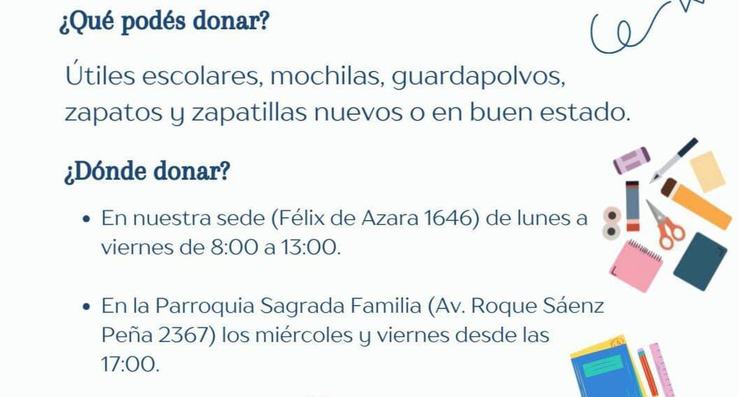Cáritas lanza la colecta de útiles escolares “Sin educación no hay futuro”