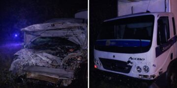 Dos mujeres hospitalizadas tras un choque entre camión y auto en Jardín América