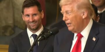La inesperada reacción de Messi al ser felicitado por Donald Trump en la Casa Blanca