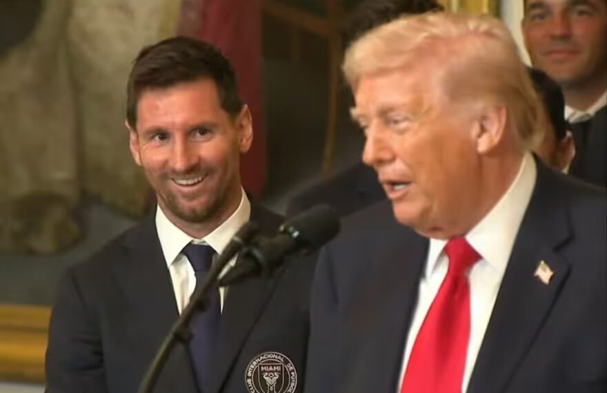 La inesperada reacción de Messi al ser felicitado por Donald Trump en la Casa Blanca