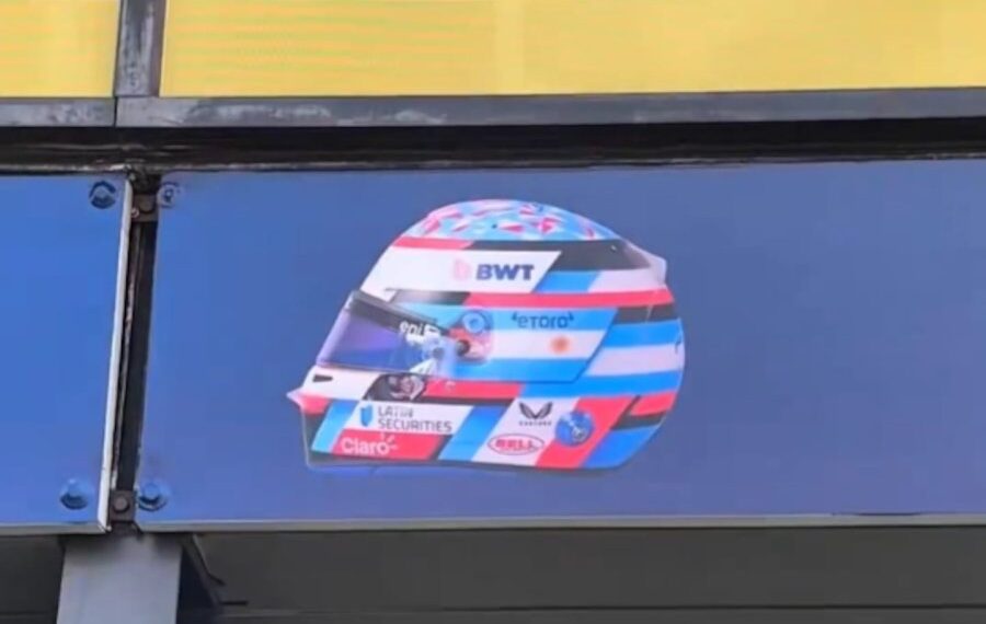 El casco “argento” que usará Colapinto en el primer GP de Fórmula 1