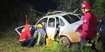 Una maniobra de sobrepaso terminó en un choque frontal con familias heridas en la Ruta 14