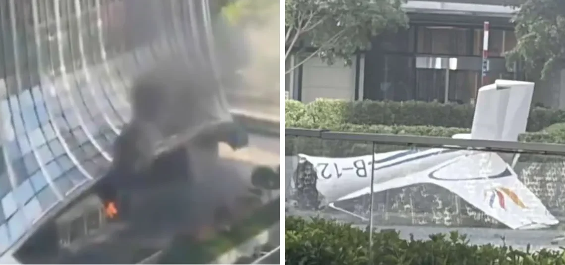 Una avioneta se estrelló contra la torre más alta de Beijing y causó pánico