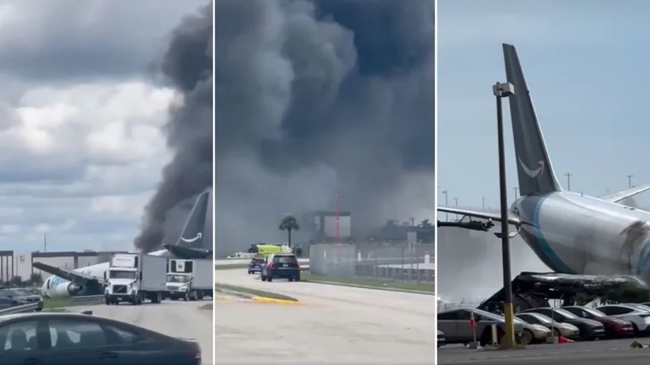 Un avión de carga de Amazon se estrelló y dejó al menos cinco muertos
