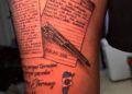Un hombre se tatuó la carta del retiro de Lionel Mess