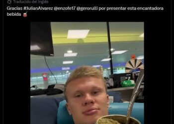 Erling Haaland subió una foto con un mate y causo furor en las redes