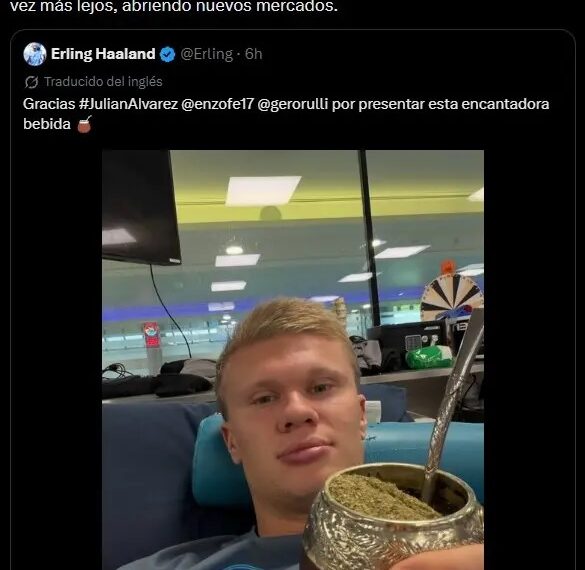 Erling Haaland subió una foto con un mate y causo furor en las redes