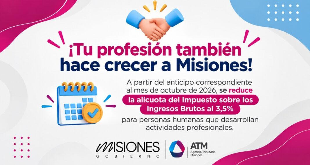 Misiones: oficializan la reducción de ingresos brutos para profesionales matriculados
